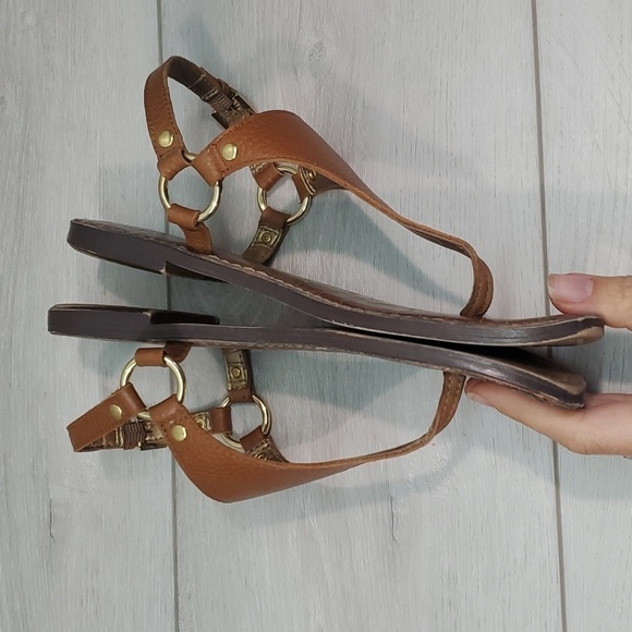 Sam Edelman Womens Greta Hoddle T strap Leather Flats Sandals shoes sz 7M - Picture 5 of 10